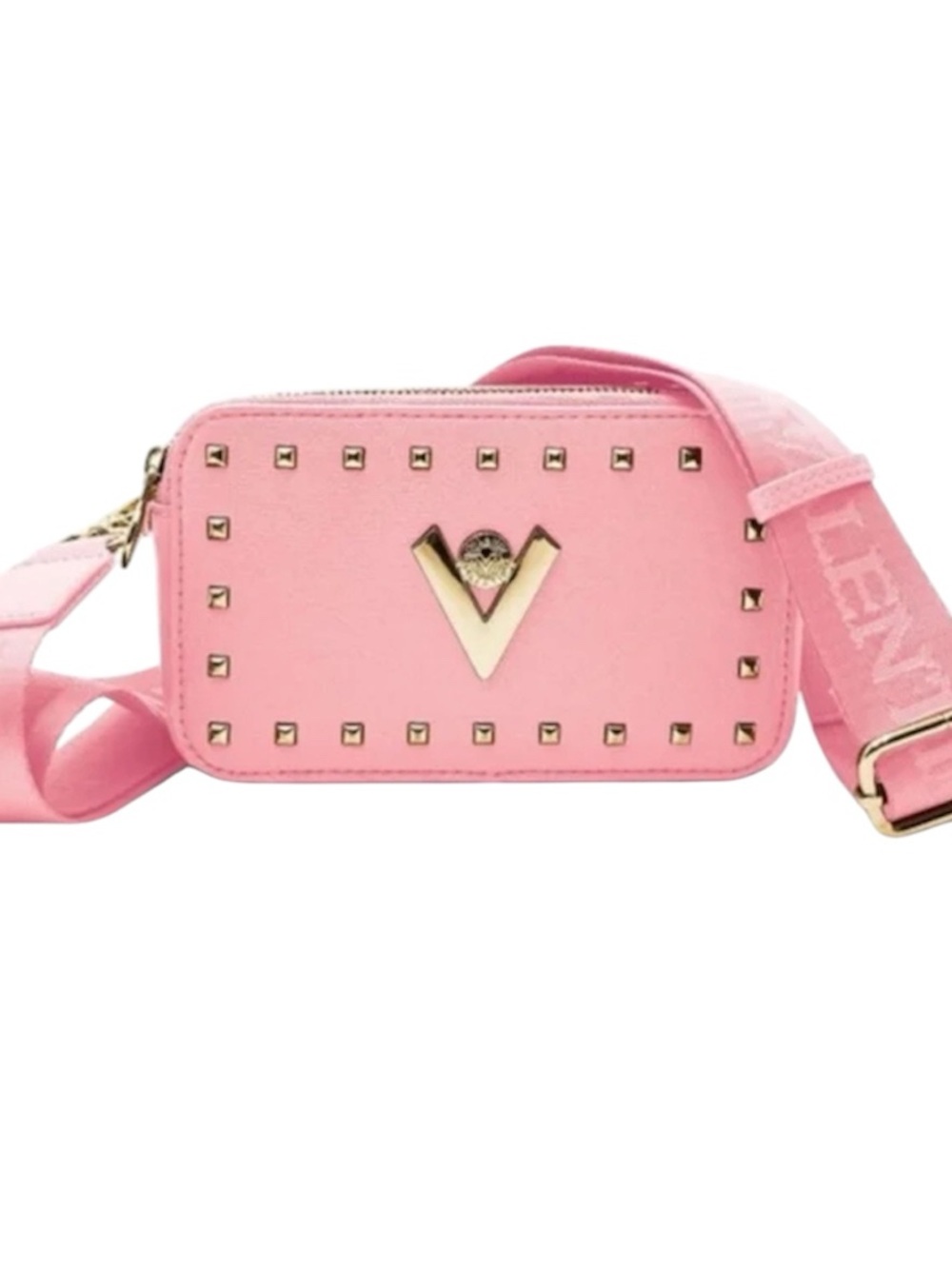 Valentino Orlandi Crossbody Camera Bag in Baby Pink with Adjustable Strap NWT
